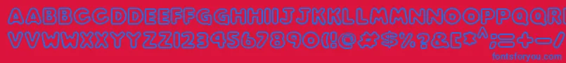 Play time Font – Blue Fonts on Red Background