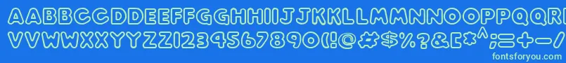 Play time Font – Green Fonts on Blue Background