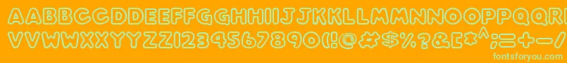 Czcionka Play time – zielone czcionki na pomarańczowym tle