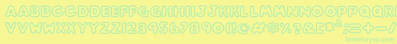 Play time Font – Green Fonts on Yellow Background