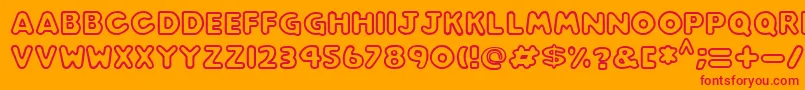 Play time Font – Red Fonts on Orange Background