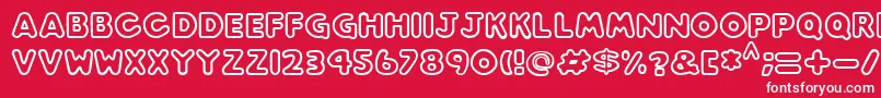 Play time-Schriftart – Weiße Schriften auf rotem Hintergrund