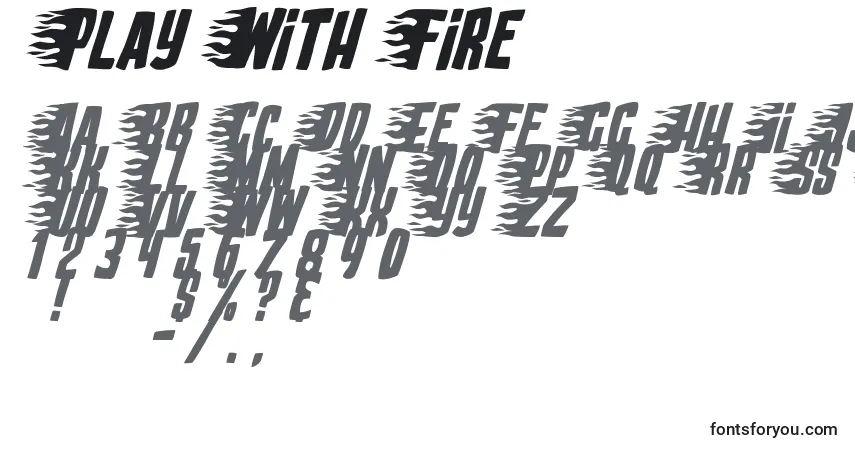 Czcionka Play With Fire – alfabet, cyfry, specjalne znaki