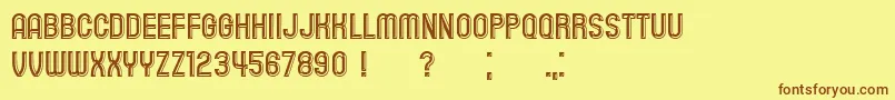Więcej informacji o czcionce Playback Bold Czcionka Playback Bold – brązowe czcionki na żółtym tle