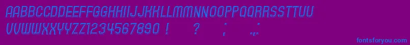 Playback Italic-Schriftart – Blaue Schriften auf violettem Hintergrund