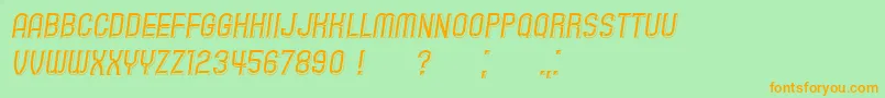 Playback Italic Font – Orange Fonts on Green Background