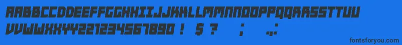 Players BoldItalic Font – Black Fonts on Blue Background