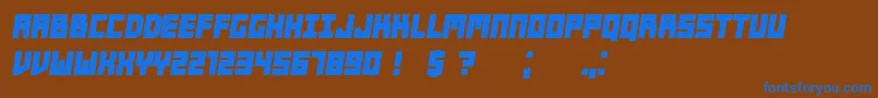 Players BoldItalic Font – Blue Fonts on Brown Background