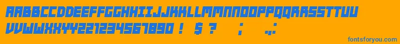 Players BoldItalic Font – Blue Fonts on Orange Background