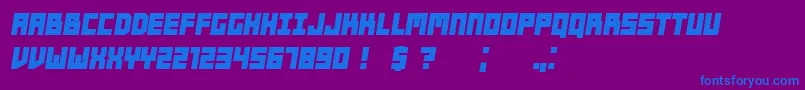 Players BoldItalic Font – Blue Fonts on Purple Background