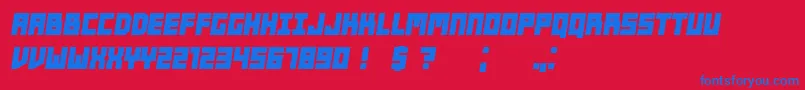 Players BoldItalic Font – Blue Fonts on Red Background