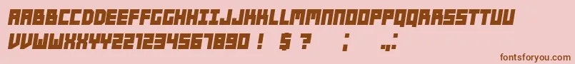 Players BoldItalic Font – Brown Fonts on Pink Background