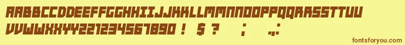 Players BoldItalic Font – Brown Fonts on Yellow Background