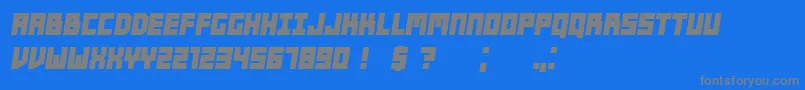 Players BoldItalic Font – Gray Fonts on Blue Background