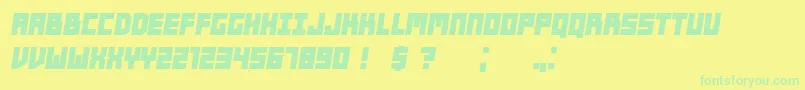 Players BoldItalic Font – Green Fonts on Yellow Background