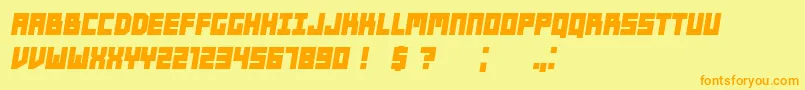 Players BoldItalic Font – Orange Fonts on Yellow Background