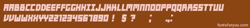 Players BoldItalic Font – Pink Fonts on Brown Background