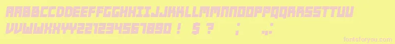 Players BoldItalic Font – Pink Fonts on Yellow Background