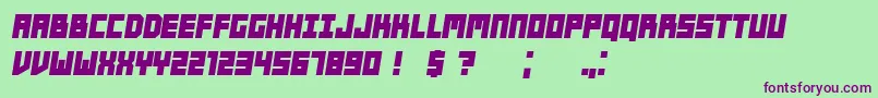 Players BoldItalic Font – Purple Fonts on Green Background