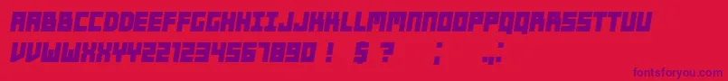 Players BoldItalic Font – Purple Fonts on Red Background