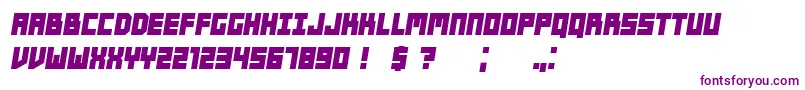 Players BoldItalic-Schriftart – Violette Schriften auf weißem Hintergrund