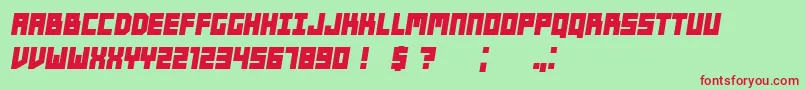 Players BoldItalic Font – Red Fonts on Green Background