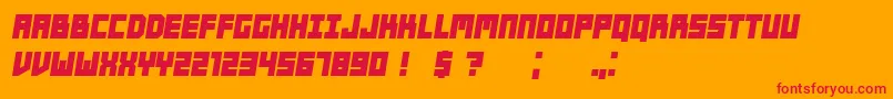 Players BoldItalic Font – Red Fonts on Orange Background