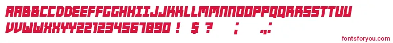 Players BoldItalic Font – Red Fonts on White Background