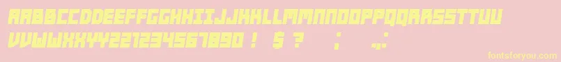 Players BoldItalic Font – Yellow Fonts on Pink Background