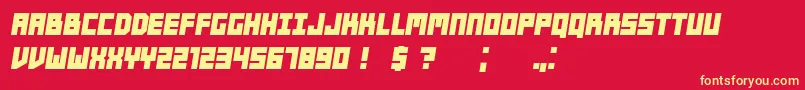 Players BoldItalic Font – Yellow Fonts on Red Background