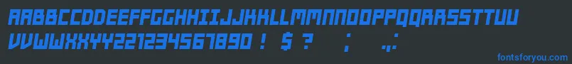 フォントPlayers Italic – 黒い背景に青い文字