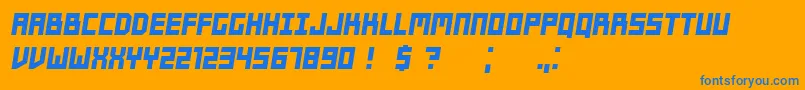 Players Italic-Schriftart – Blaue Schriften auf orangefarbenem Hintergrund