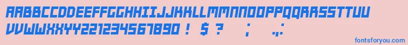Czcionka Players Italic – niebieskie czcionki na różowym tle