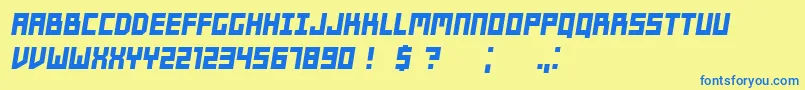 Шрифт Players Italic – синие шрифты на жёлтом фоне