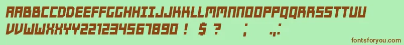 Czcionka Players Italic – brązowe czcionki na zielonym tle