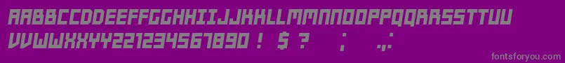 Players Italic-fontti – harmaat kirjasimet violetilla taustalla
