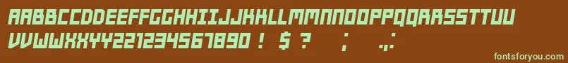 Players Italic-fontti – vihreät fontit ruskealla taustalla
