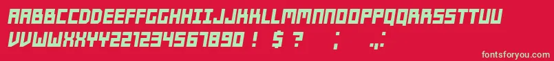 Fonte Players Italic – fontes verdes em um fundo vermelho