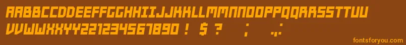 Czcionka Players Italic – pomarańczowe czcionki na brązowym tle