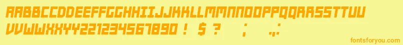Fonte Players Italic – fontes laranjas em um fundo amarelo