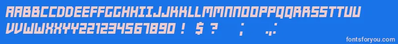 Players Italic Font – Pink Fonts on Blue Background