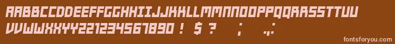 Fonte Players Italic – fontes rosa em um fundo marrom