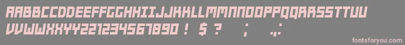 Players Italic-fontti – vaaleanpunaiset fontit harmaalla taustalla