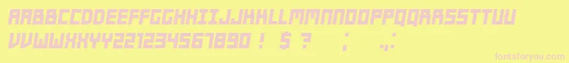 Players Italic-Schriftart – Rosa Schriften auf gelbem Hintergrund