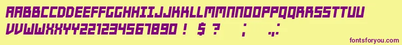 Players Italic Font – Purple Fonts on Yellow Background