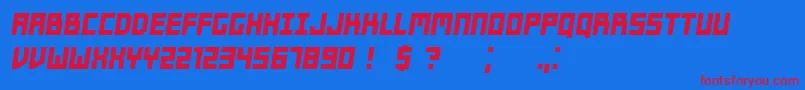 Players Italic Font – Red Fonts on Blue Background