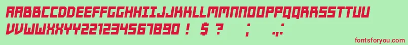 fuente Players Italic – Fuentes Rojas Sobre Fondo Verde
