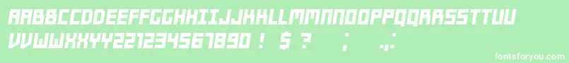 Шрифт Players Italic – белые шрифты на зелёном фоне