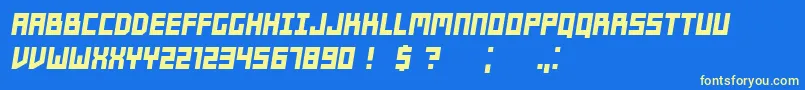 Czcionka Players Italic – żółte czcionki na niebieskim tle