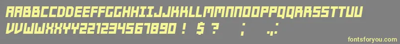 Players Italic-fontti – keltaiset fontit harmaalla taustalla